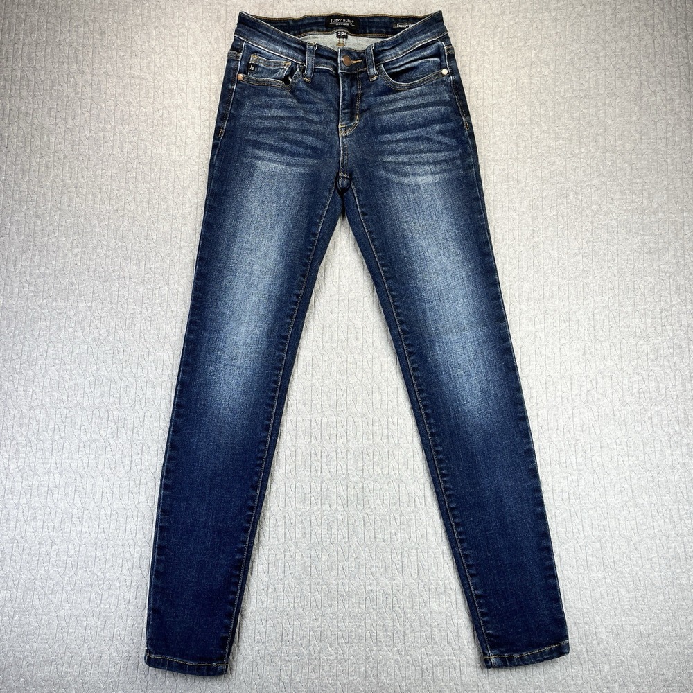 Judy Blue Skinny Jeans Womens 3/26 Dark Blue Wash Stretch Denim Casual Slim Fit